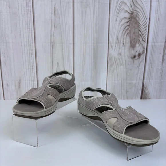 Easy Spirit Highline Leather Sandals Wedge Slip On Slingback Lightweight 10 - Picture 4 of 15